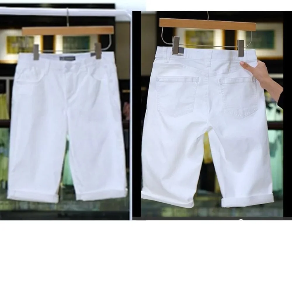 Wit & Wisdon - 'Ab'Solution White Bermuda Shorts Long Denim L418ZSOW | Size 4